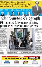 The Sunday Telegraph (UK) Newspaper Front Page for 18 November 2018
