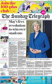The Sunday Telegraph (UK) Newspaper Front Page for 1 October 2017