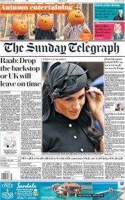 The Sunday Telegraph (UK) Newspaper Front Page for 21 October 2018
