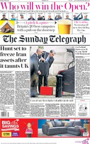 The Sunday Telegraph (UK) Newspaper Front Page for 21 July 2019