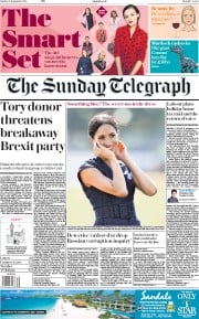 The Sunday Telegraph (UK) Newspaper Front Page for 23 September 2018