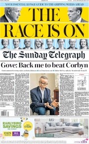 The Sunday Telegraph (UK) Newspaper Front Page for 26 May 2019