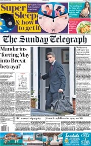 The Sunday Telegraph (UK) Newspaper Front Page for 28 January 2018