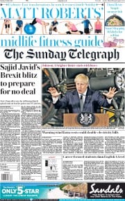 The Sunday Telegraph (UK) Newspaper Front Page for 28 July 2019