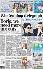 The Sunday Telegraph (UK) Newspaper Front Page for 29 April 2012