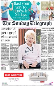 The Sunday Telegraph (UK) Newspaper Front Page for 30 December 2018