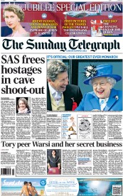 The Sunday Telegraph Newspaper Front Page (UK) for 3 June 2012