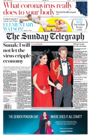 The Sunday Telegraph (UK) Newspaper Front Page for 8 March 2020