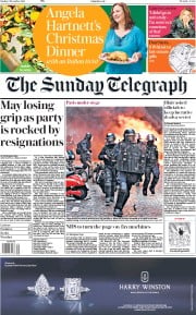 The Sunday Telegraph (UK) Newspaper Front Page for 9 December 2018