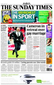 The Sunday Times (UK) Newspaper Front Page for 6 May 2012