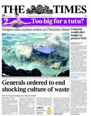 The Times (UK) Newspaper Front Page for 16 December 2010