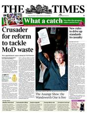 The Times (UK) Newspaper Front Page for 17 December 2010