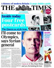 The Times (UK) Newspaper Front Page for 26 May 2012