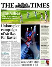The Times (UK) Newspaper Front Page for 30 December 2010