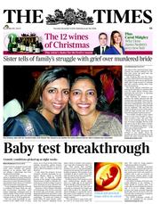 The Times (UK) Newspaper Front Page for 9 December 2010